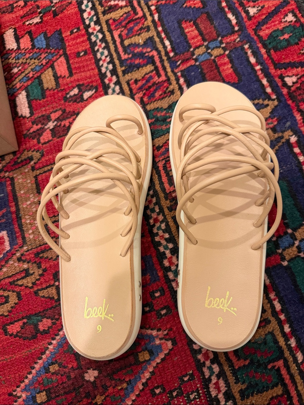 BEEK women’s sandals size 9. Peep.  Comes with box and dust cover. New. size 9. - Picture 3 of 6